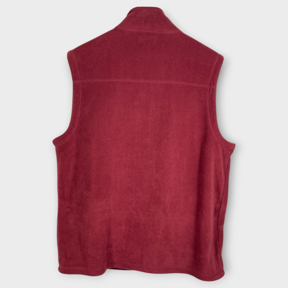 GH BASS Fleece Full Zip Vest Mens XL Tawny Port Red Hiking Outdoor Golf EUC - Picture 2 of 10